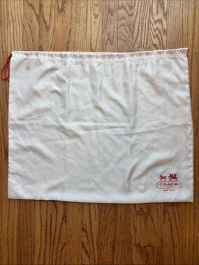 Coach XL Dust Bag - Drawstring - White Satin - 23.5x19